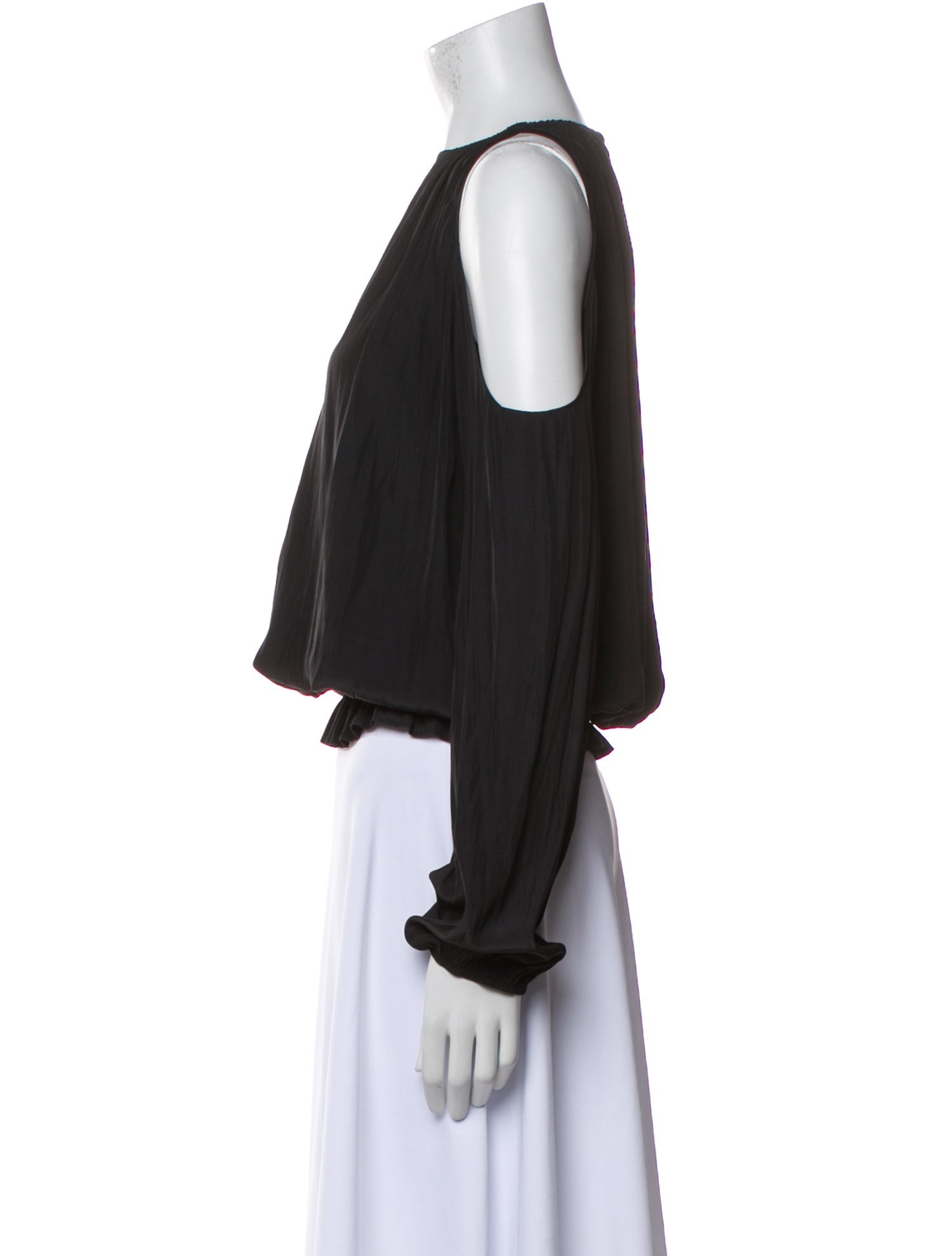 Ramy Brook Crew Neck Long Sleeve Crop Top