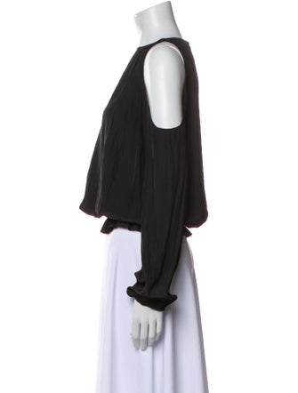 Ramy Brook Crew Neck Long Sleeve Crop Top