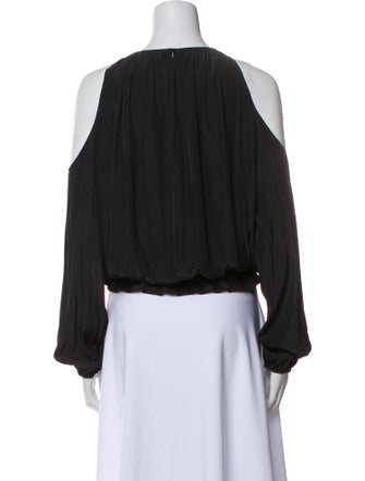 Ramy Brook Crew Neck Long Sleeve Crop Top