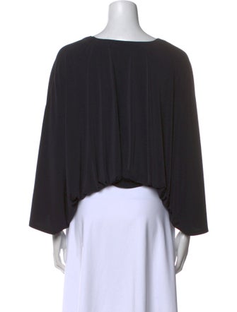 Ramy Brook V-Neck Three-Quarter Sleeve Crop Top