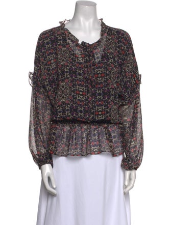 Ramy Brook Floral Print Cowl Neck Blouse