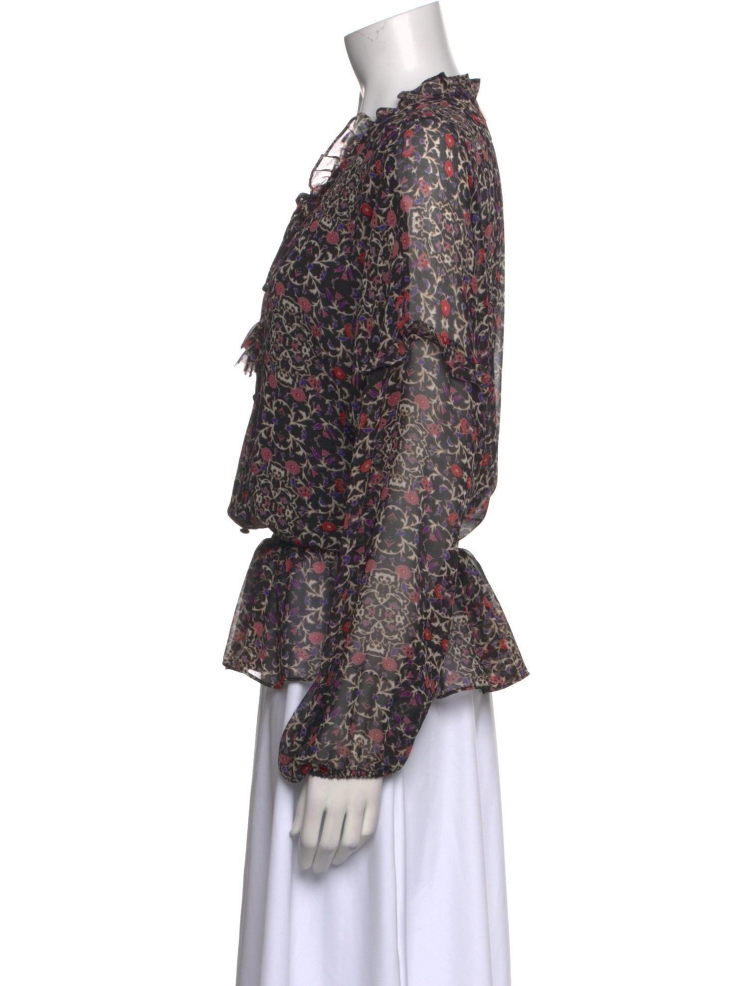 Ramy Brook Floral Print Cowl Neck Blouse