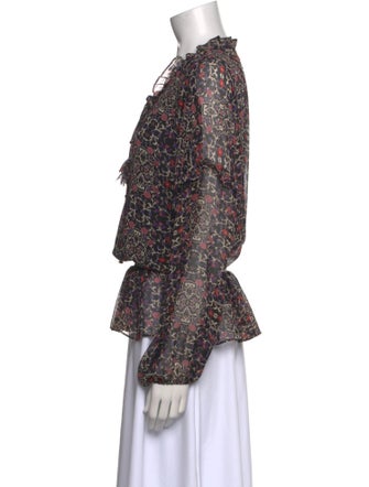 Ramy Brook Floral Print Cowl Neck Blouse