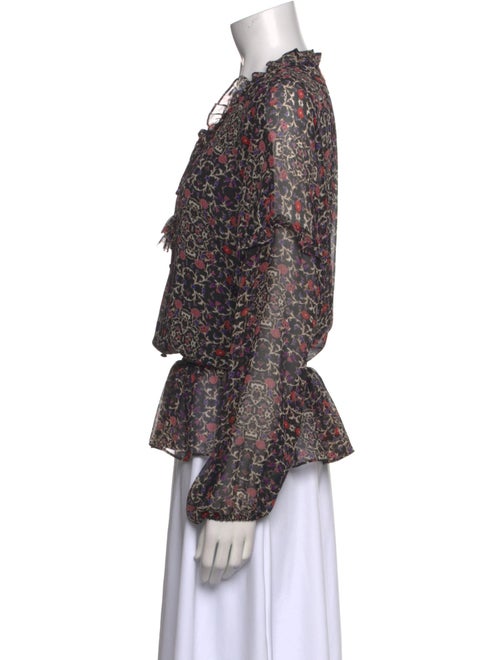 Ramy Brook Floral Print Cowl Neck Blouse