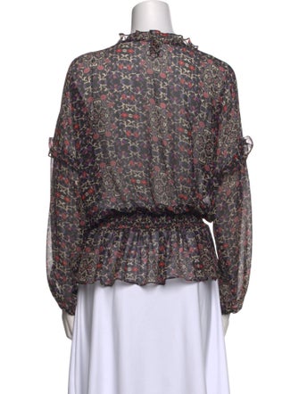 Ramy Brook Floral Print Cowl Neck Blouse
