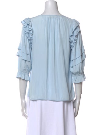 Ramy Brook Off-The-Shoulder Three-Quarter Sleeve Blouse
