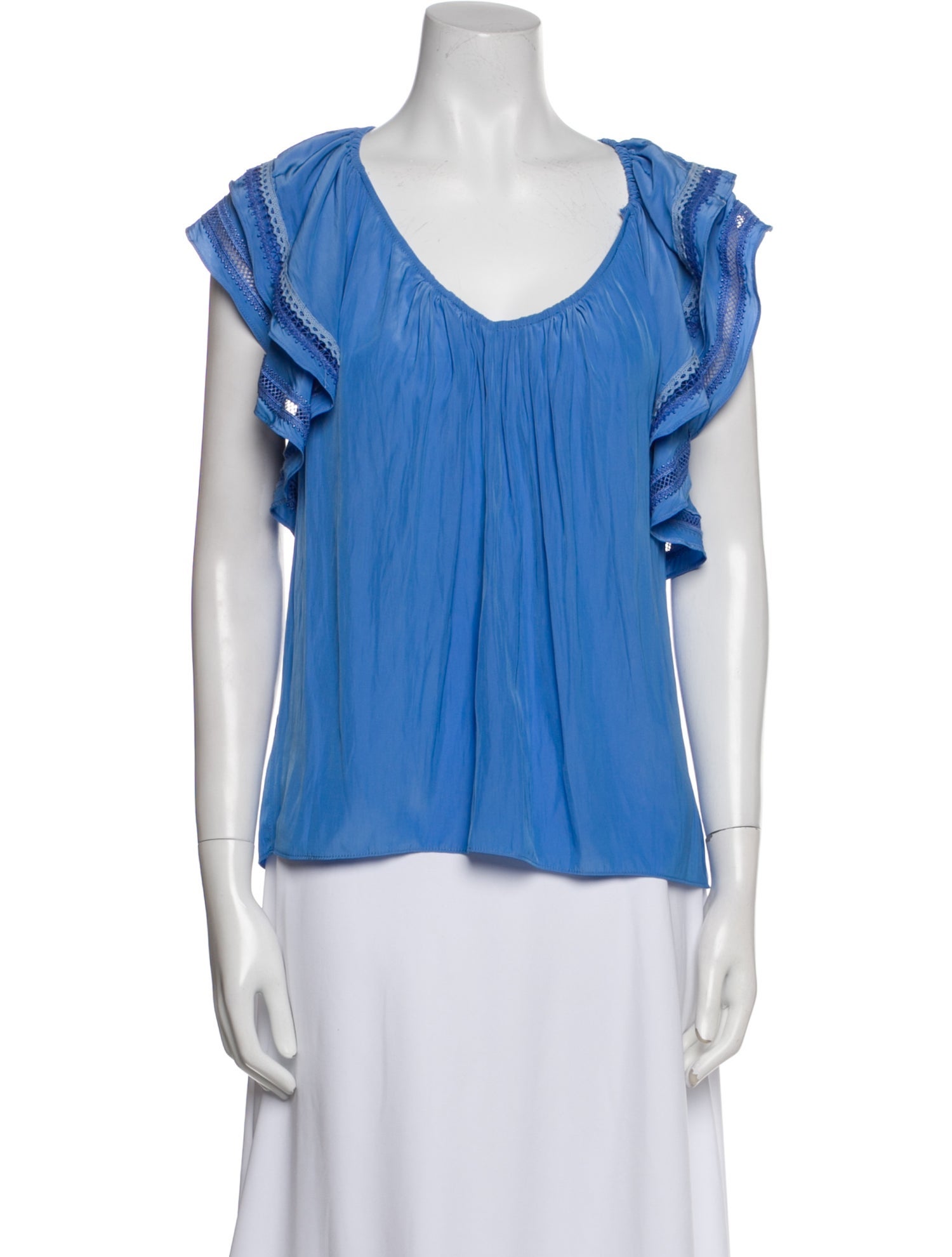 Ramy Brook V-Neck Short Sleeve Blouse
