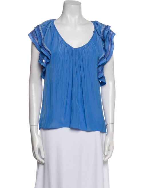 Ramy Brook V-Neck Short Sleeve Blouse