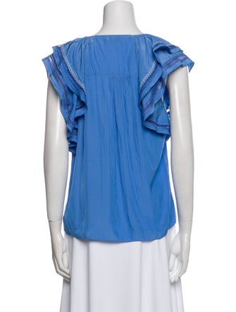 Ramy Brook V-Neck Short Sleeve Blouse