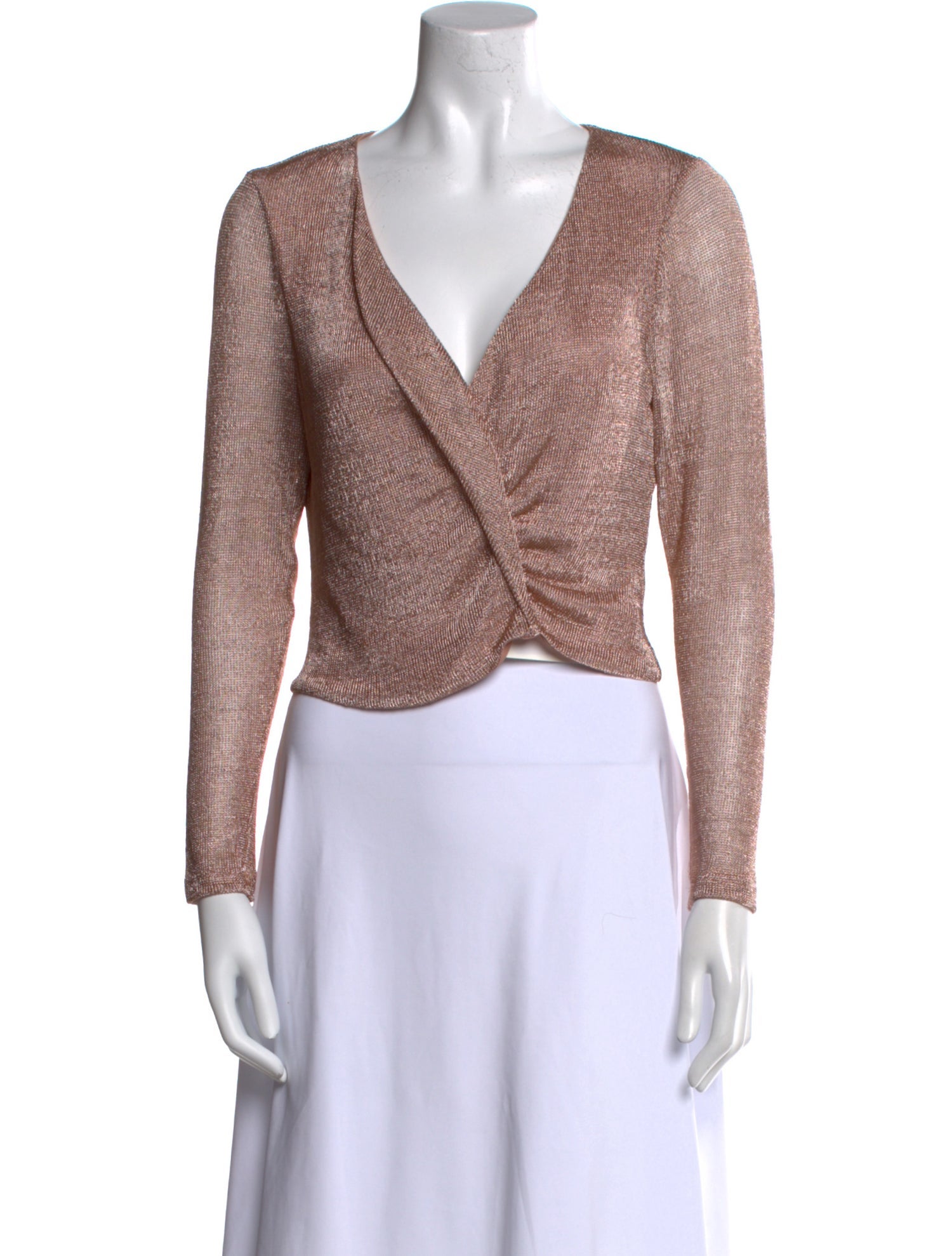 Ramy Brook V-Neck Long Sleeve Crop Top