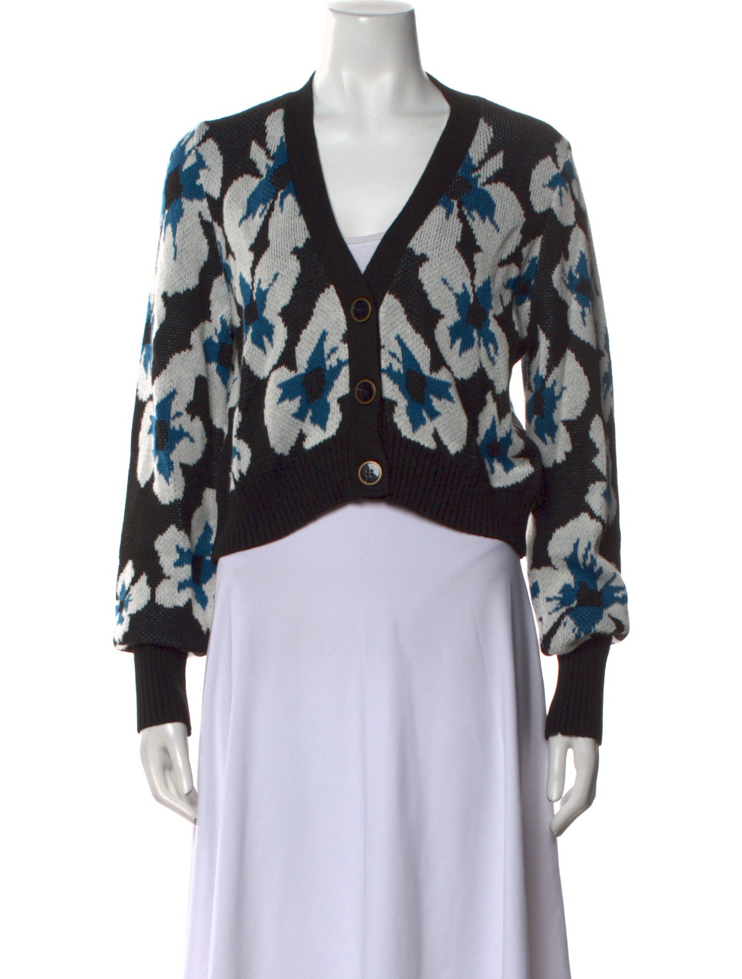 Ramy Brook Printed V-Neck Sweater w/ Tags