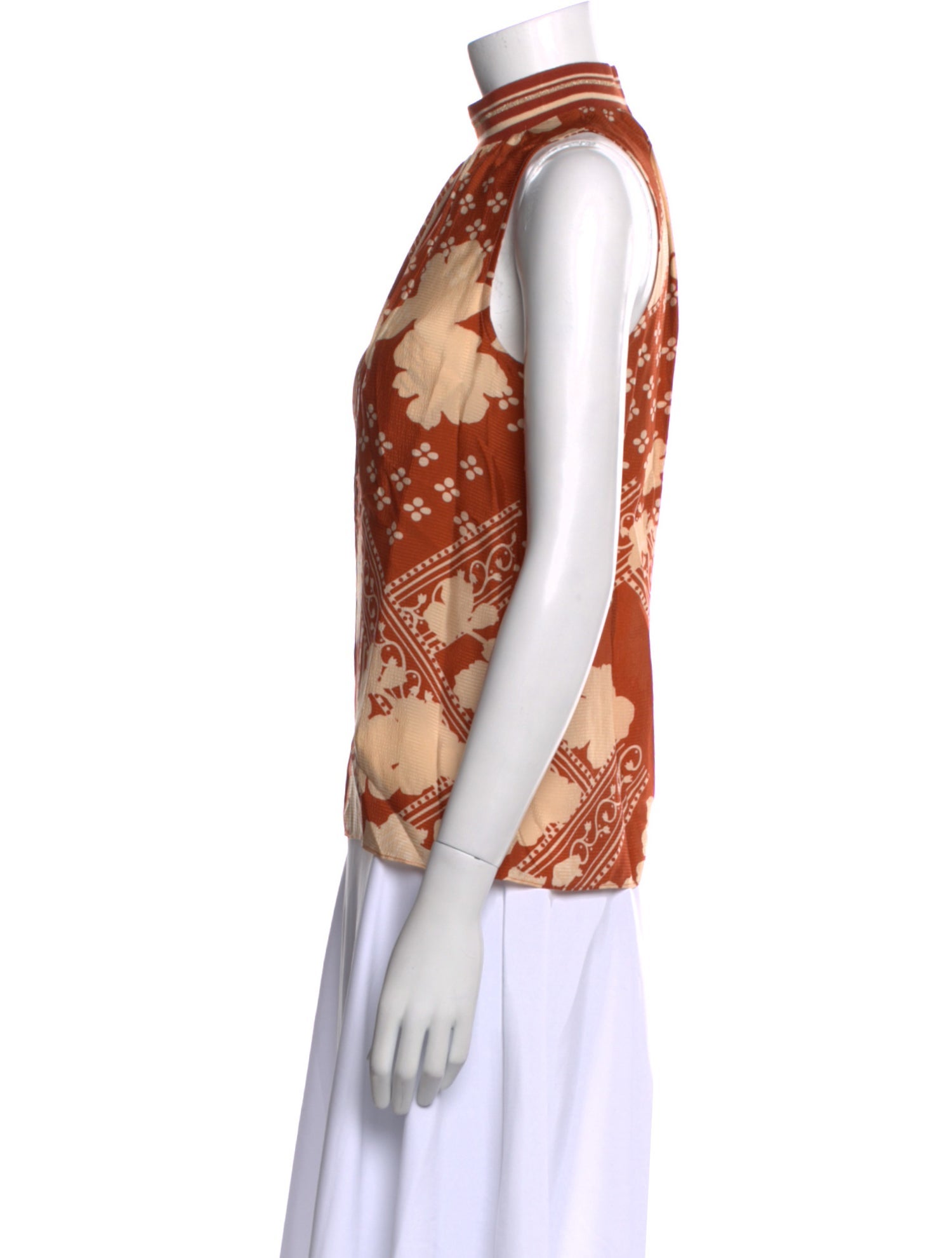 Ramy Brook Floral Print Mock Neck Blouse w/ Tags