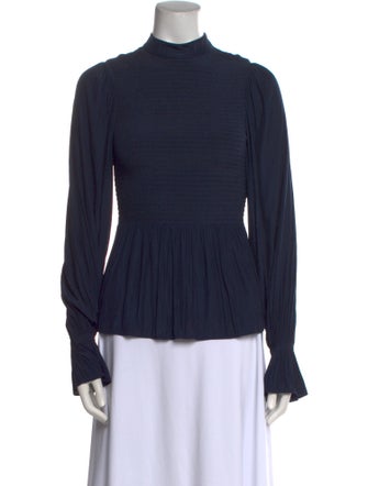 Ramy Brook Mock Neck Long Sleeve Blouse