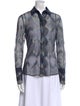 Ramy Brook Printed Long Sleeve Button-Up Top