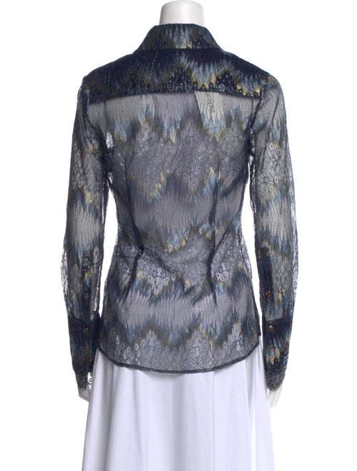 Ramy Brook Printed Long Sleeve Button-Up Top