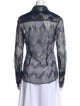 Ramy Brook Printed Long Sleeve Button-Up Top
