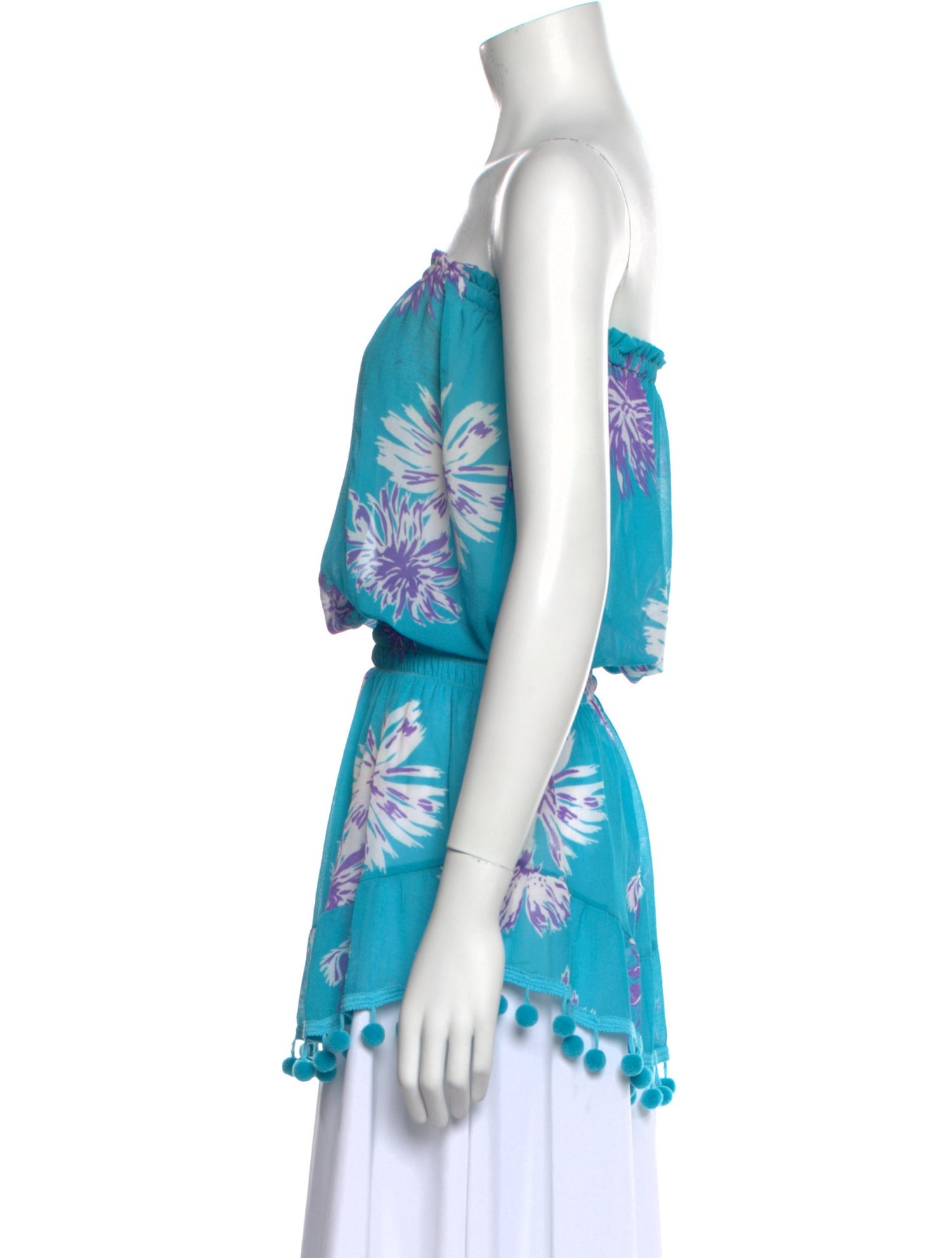 Ramy Brook Floral Print Strapless Tunic