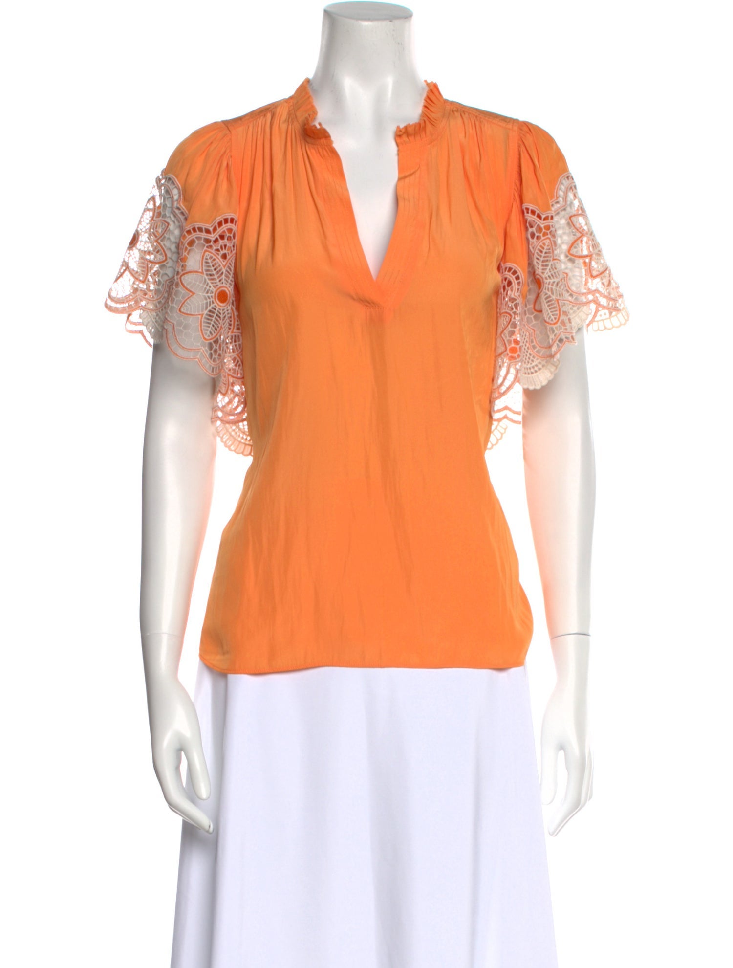 Ramy Brook V-Neck Short Sleeve Blouse