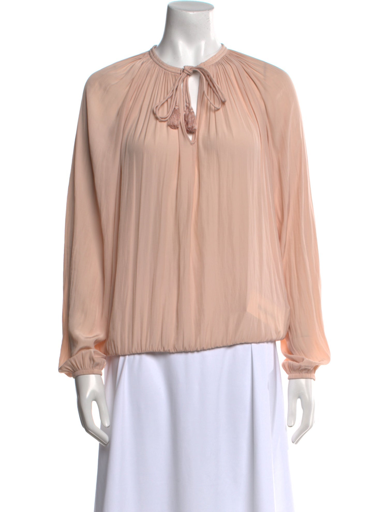 Ramy Brook Tie Neck Long Sleeve Blouse