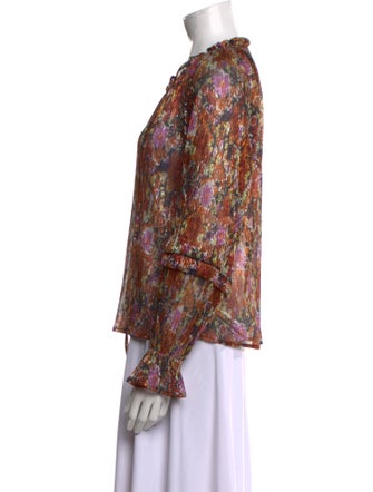 Ramy Brook Printed V-Neck Blouse