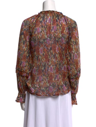 Ramy Brook Printed V-Neck Blouse
