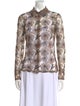 Ramy Brook Printed Long Sleeve Button-Up Top