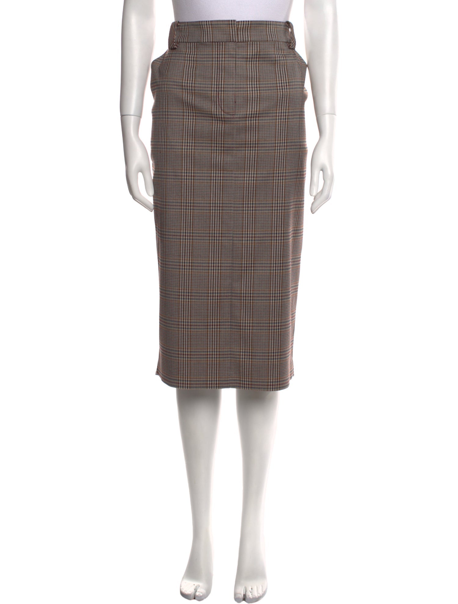 Ramy Brook Plaid Print Midi Length Skirt