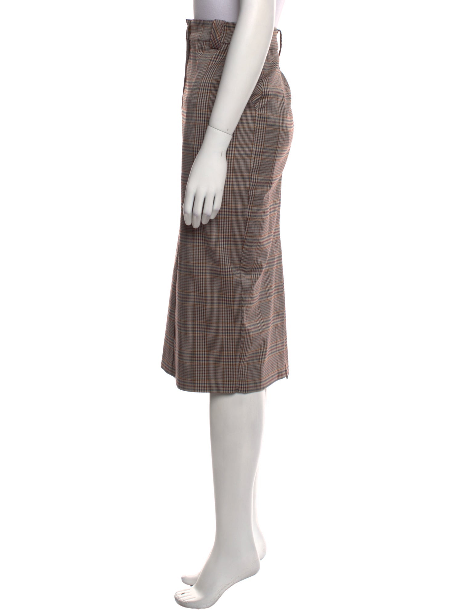 Ramy Brook Plaid Print Midi Length Skirt