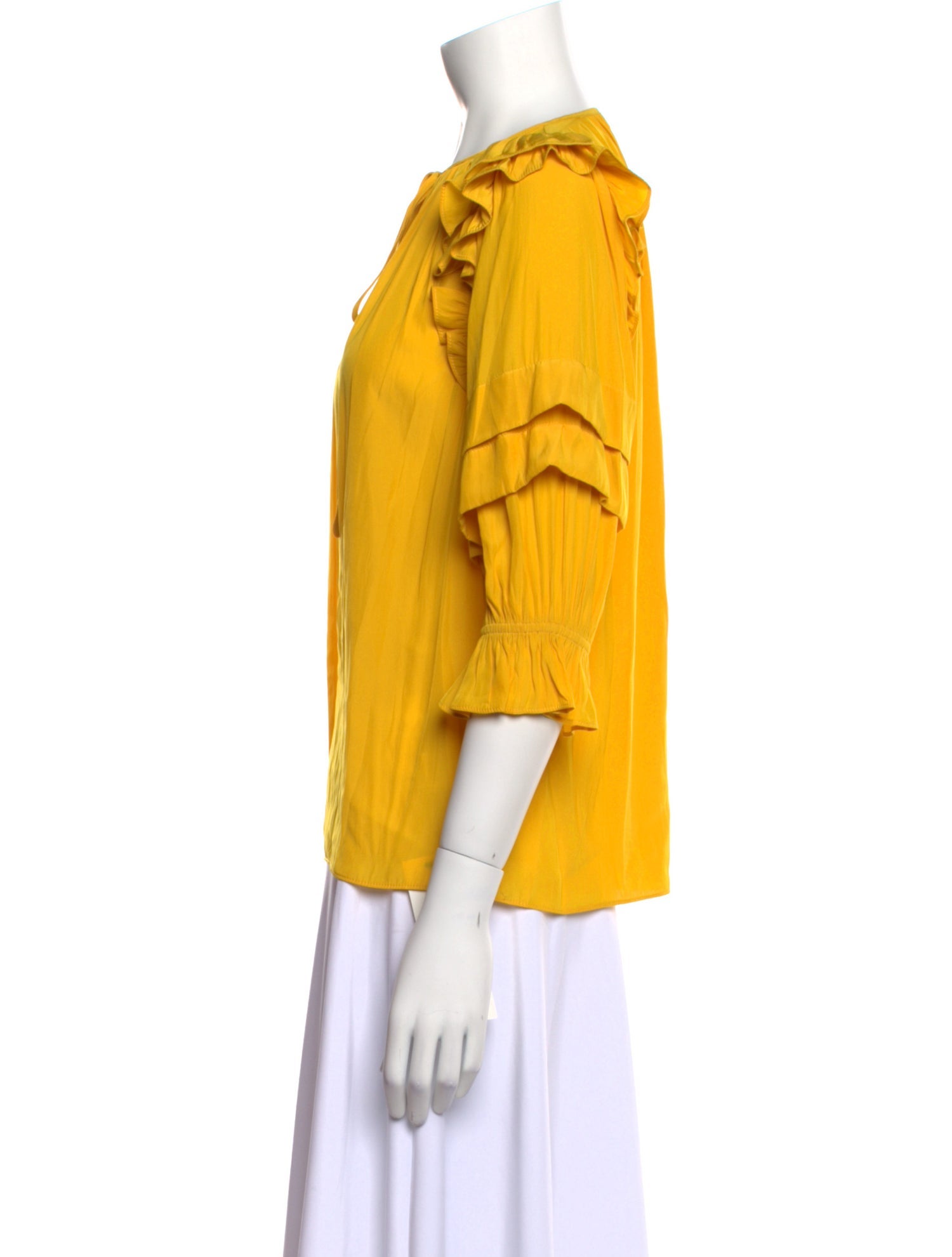 Ramy Brook Crew Neck Three-Quarter Sleeve Blouse w/ Tags