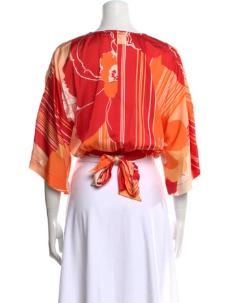 Ramy Brook Printed V-Neck Crop Top