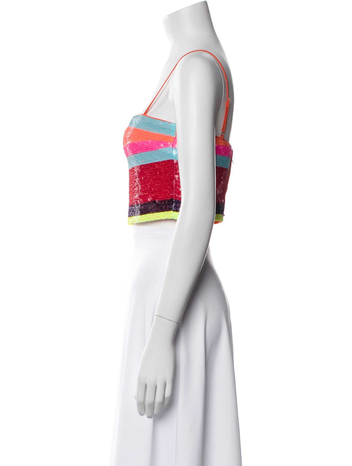 Ramy Brook Striped Square Neckline Crop Top