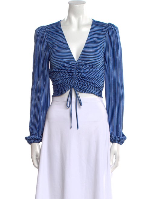 Ramy Brook Striped V-Neck Crop Top