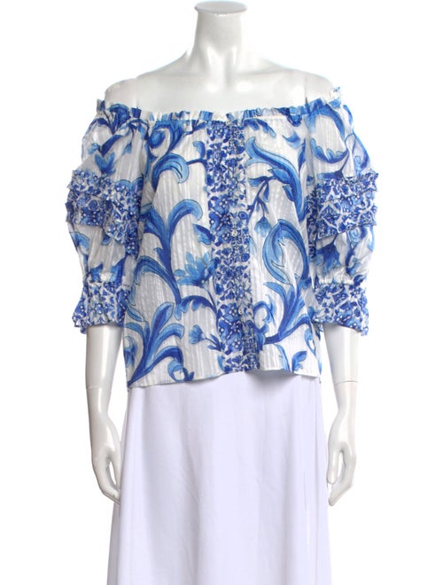 Ramy Brook Printed Off-The-Shoulder Blouse