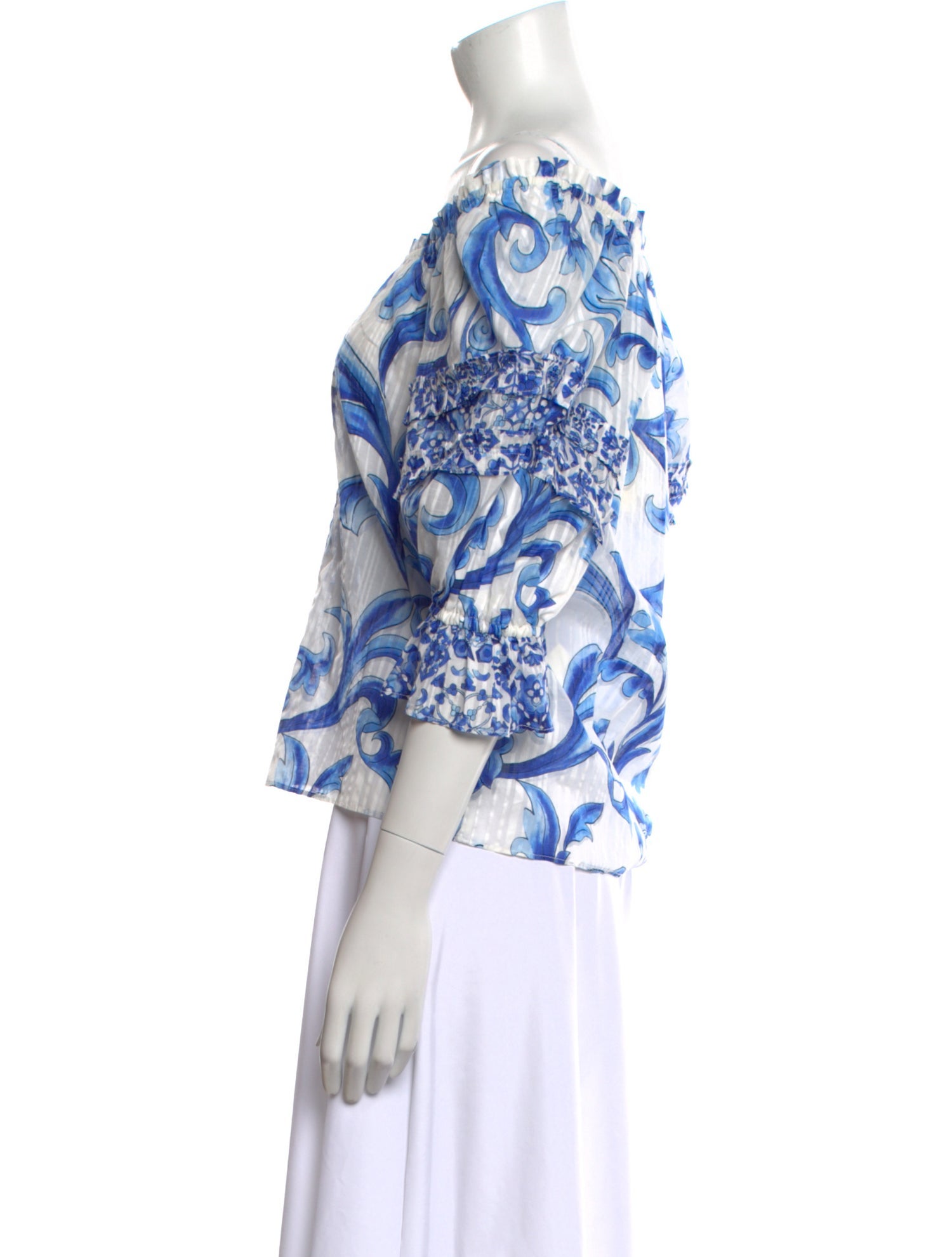 Ramy Brook Printed Off-The-Shoulder Blouse