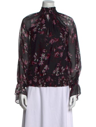 Ramy Brook Silk Floral Print Blouse