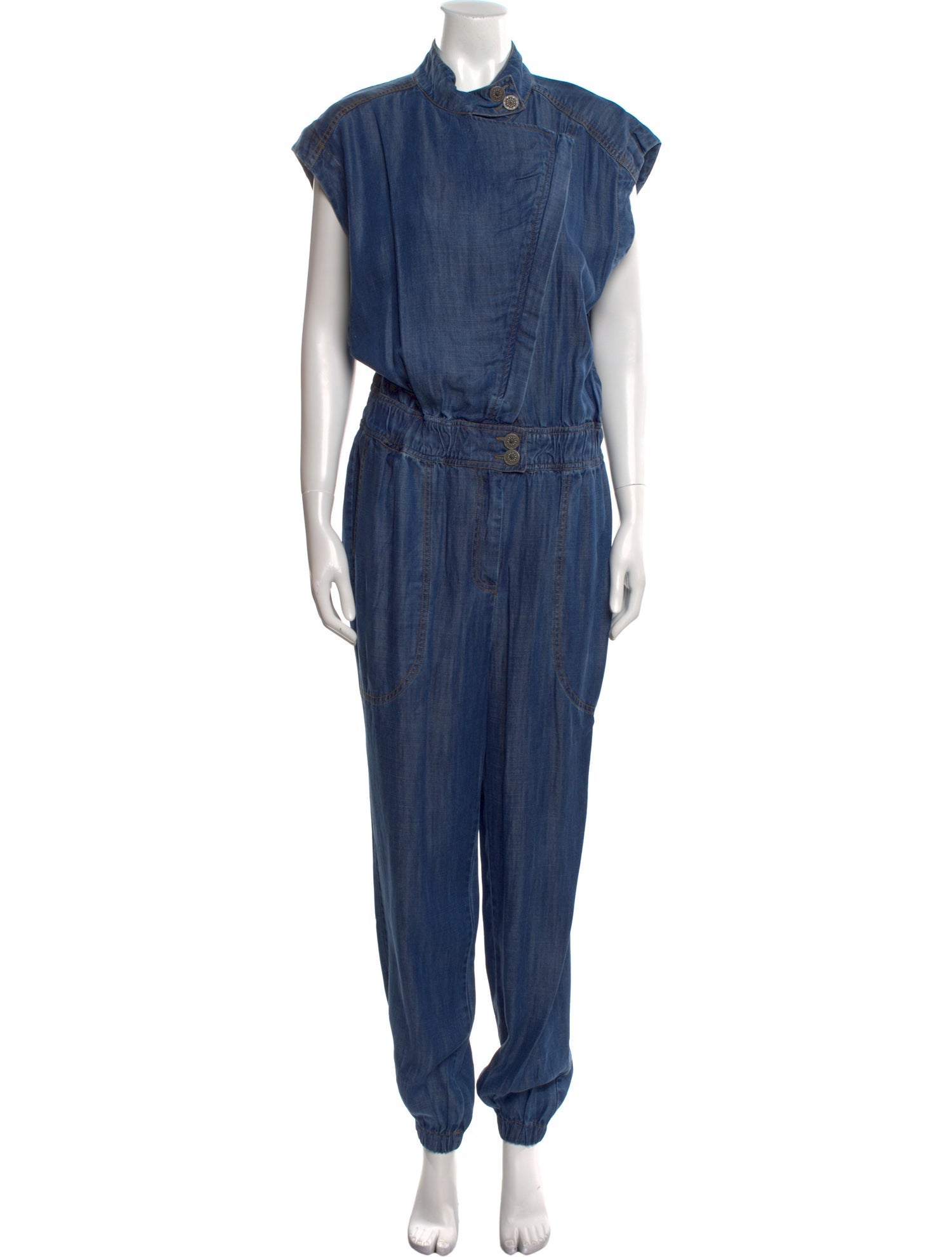 Ramy Brook Chambray Mock Neck Jumpsuit