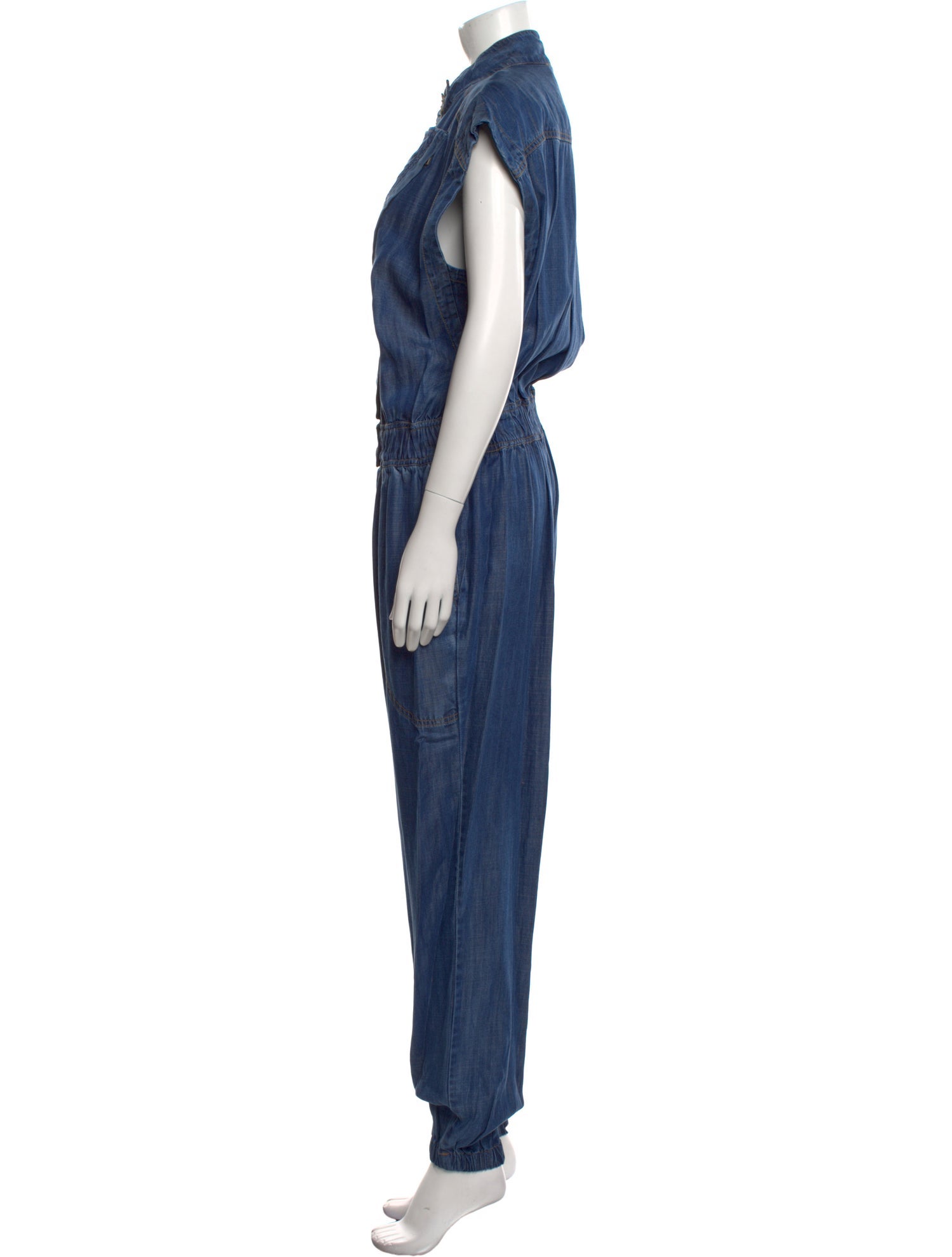Ramy Brook Chambray Mock Neck Jumpsuit