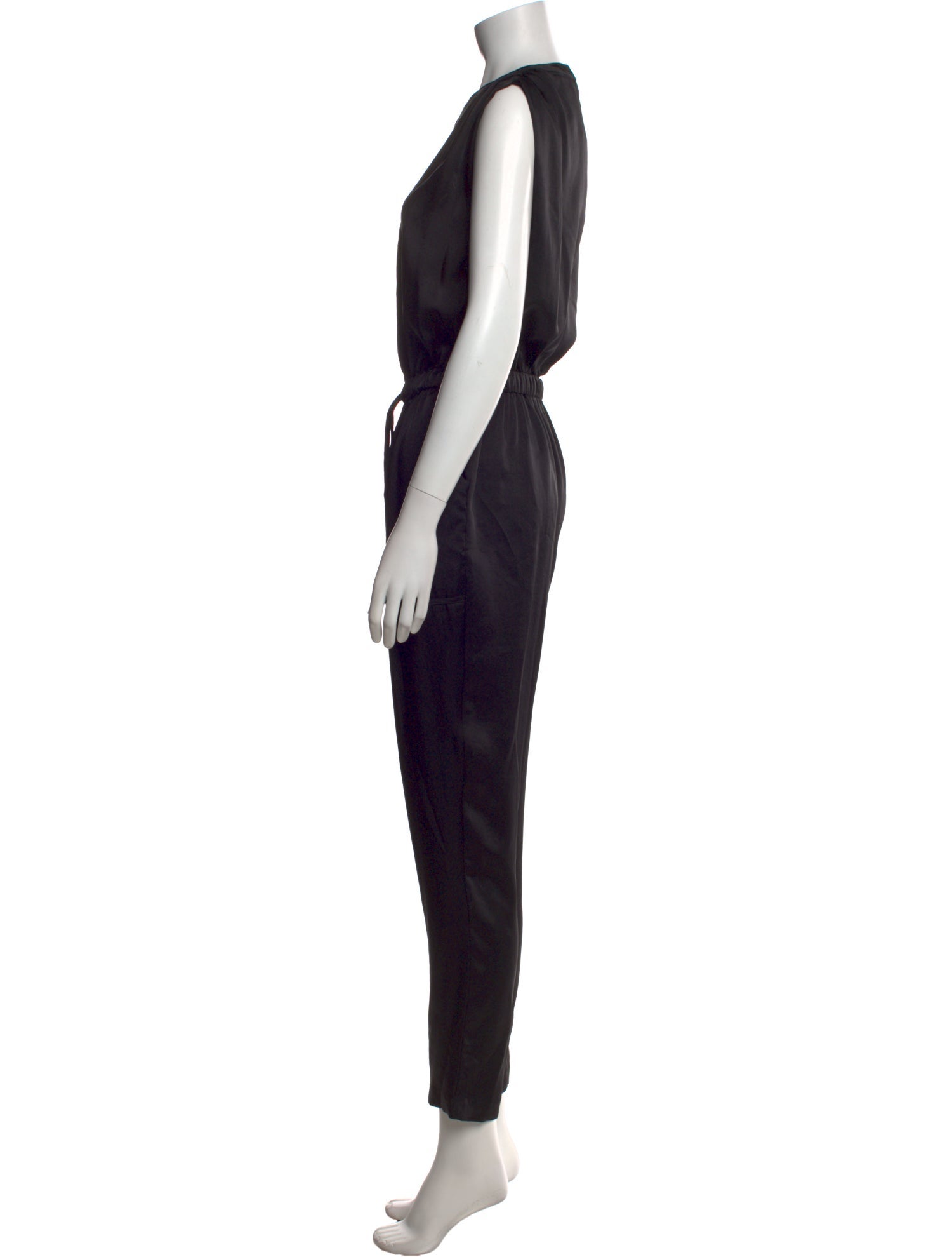 Ramy Brook Satin V-Neck Jumpsuit
