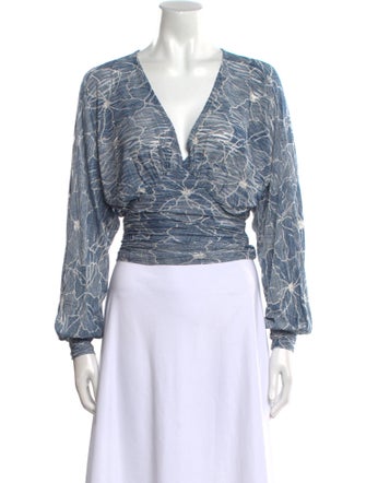 Ramy Brook Animal Print V-Neck Crop Top