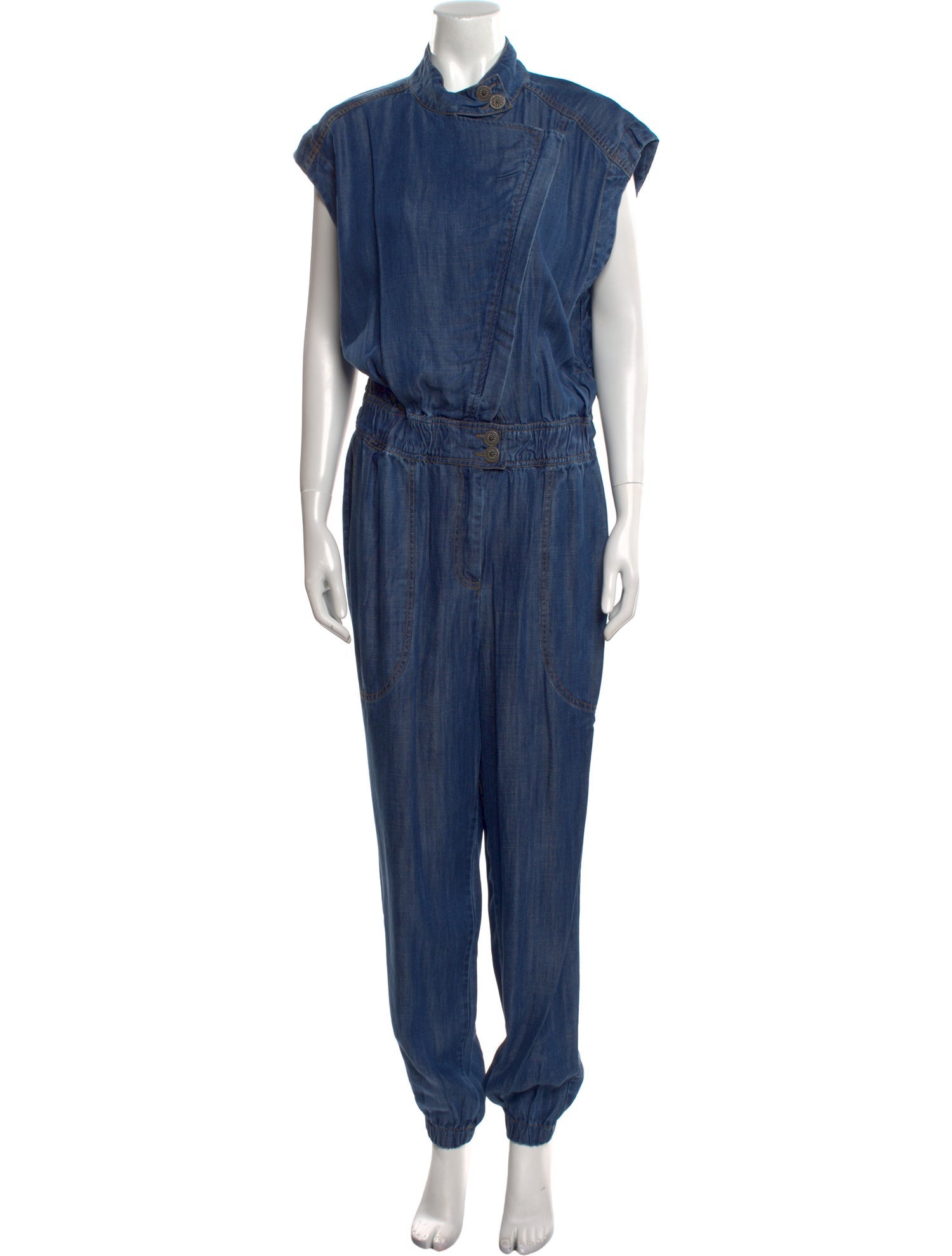 Ramy Brook Chambray Crew Neck Jumpsuit