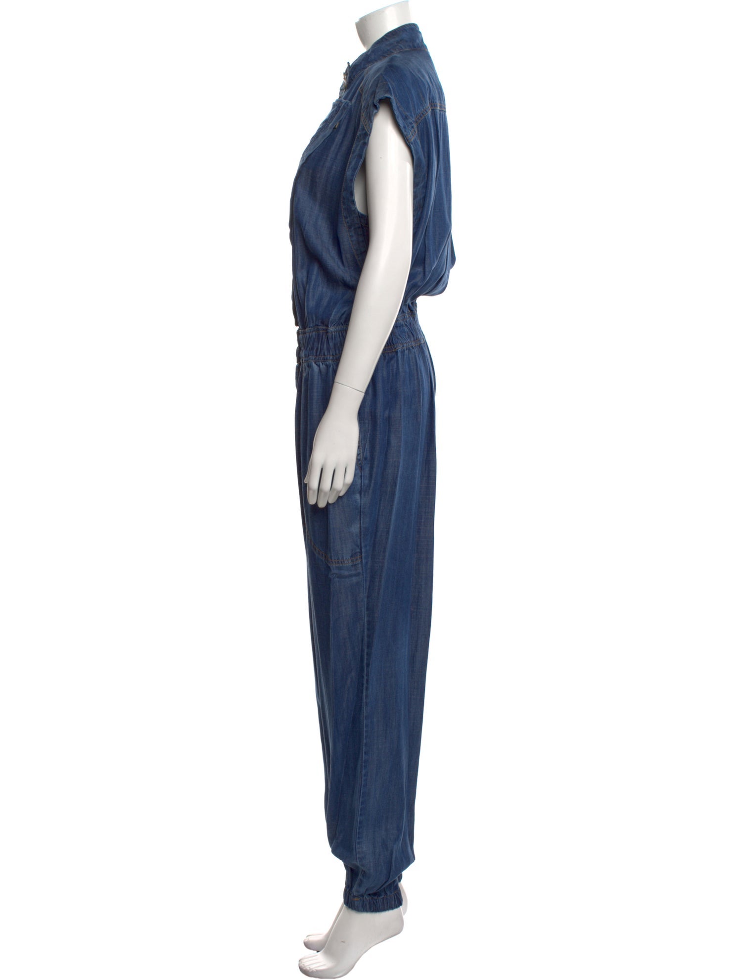 Ramy Brook Chambray Crew Neck Jumpsuit