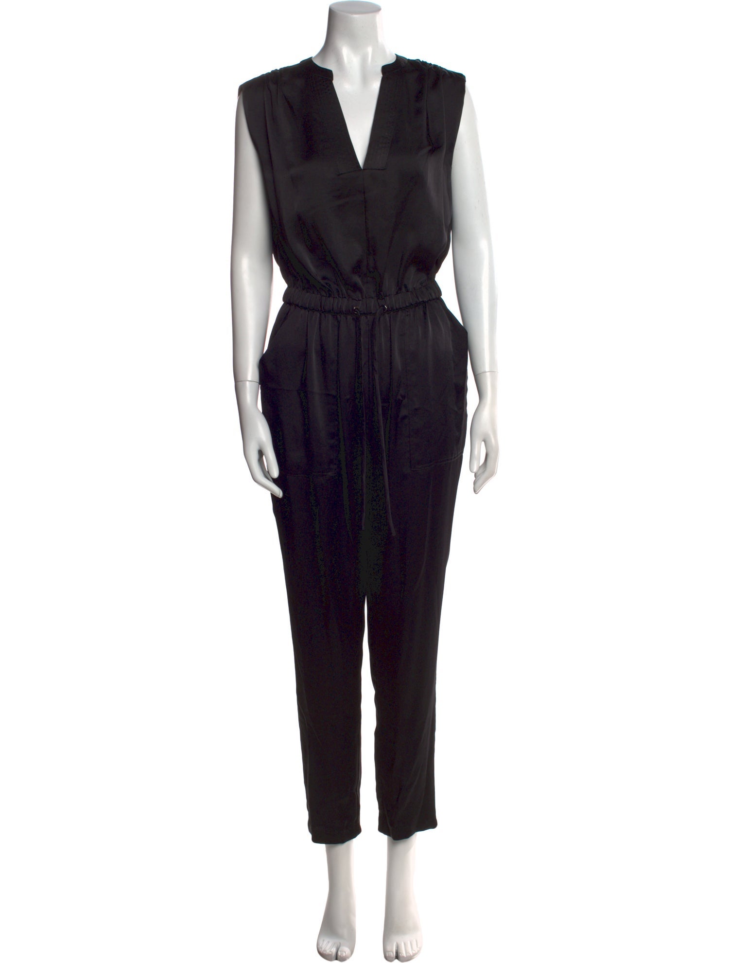 Ramy Brook Satin V-Neck Jumpsuit