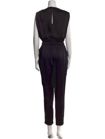 Ramy Brook Satin V-Neck Jumpsuit