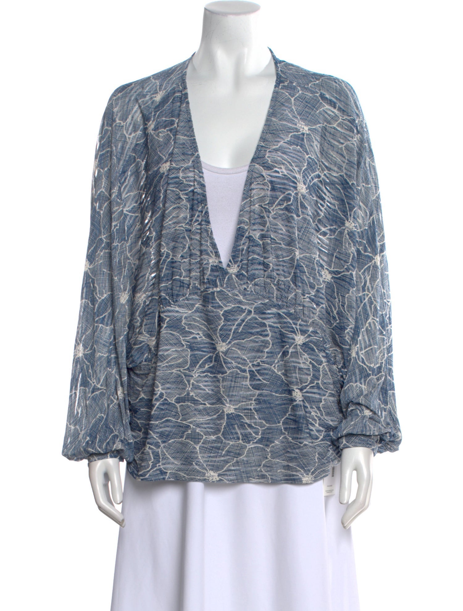 Ramy Brook Printed V-Neck Blouse