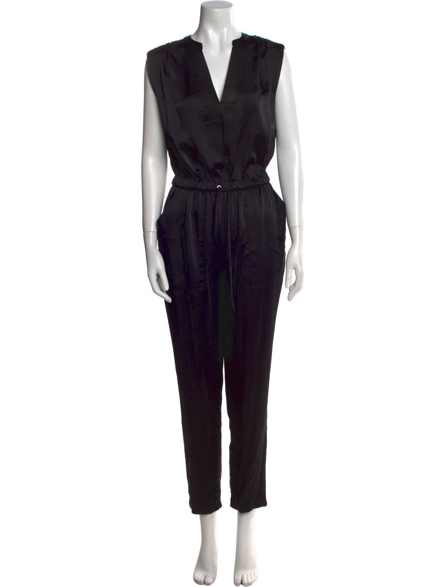 Ramy Brook Satin V-Neck Jumpsuit
