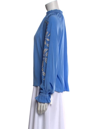 Ramy Brook Mock Neck Long Sleeve Blouse