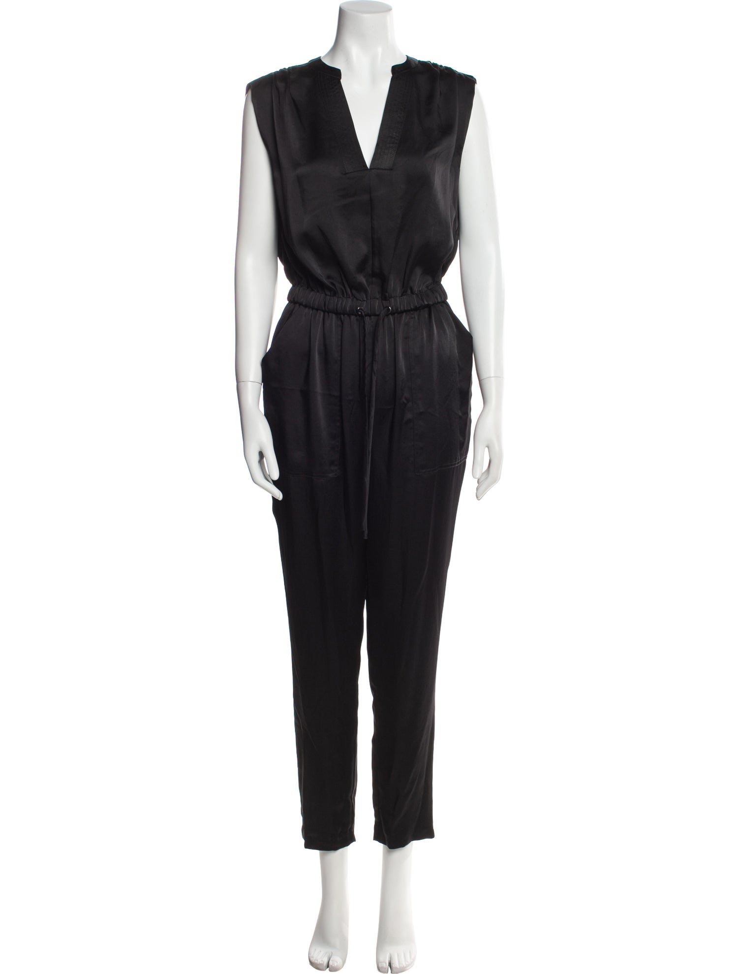Ramy Brook Satin V-Neck Jumpsuit