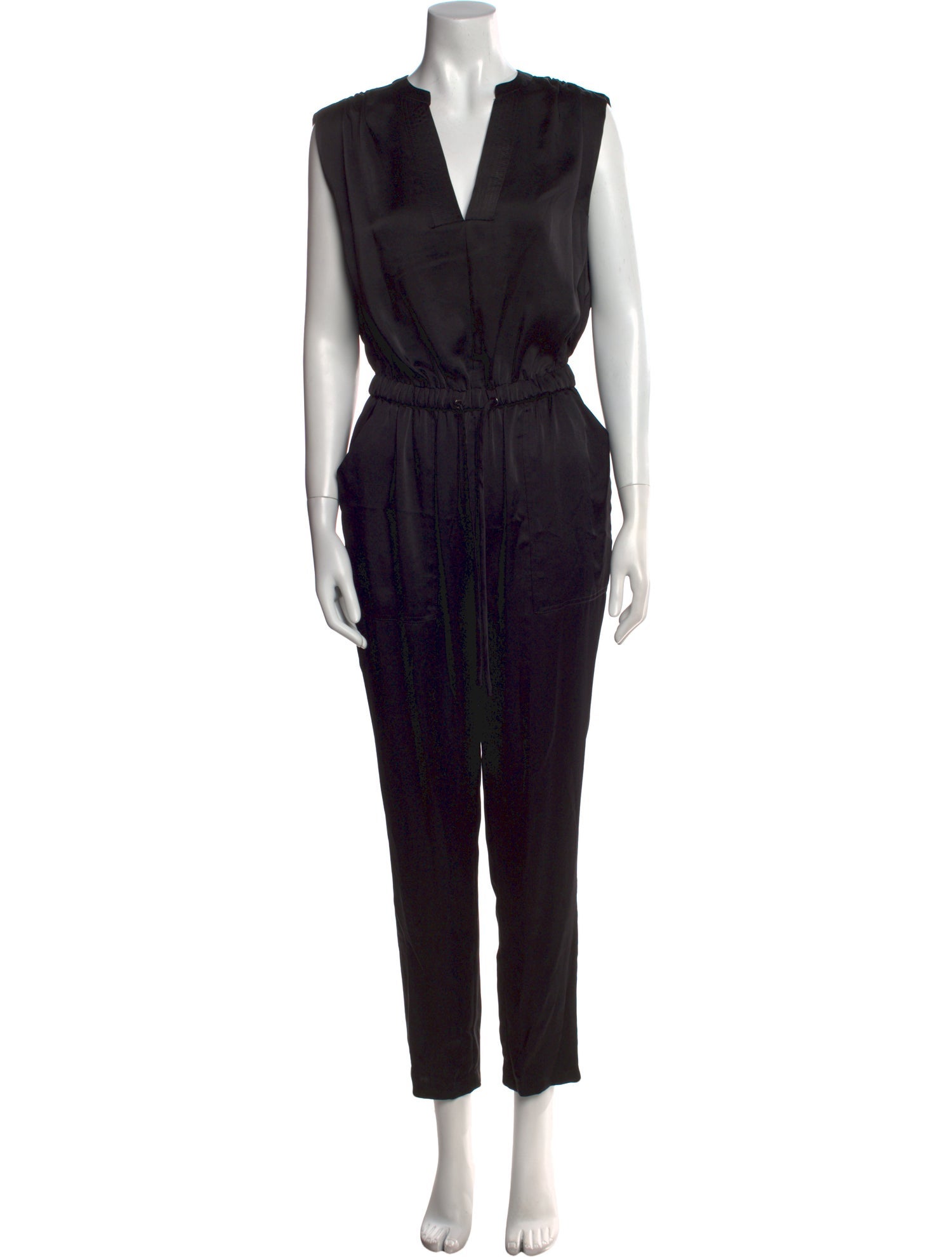Ramy Brook Satin V-Neck Jumpsuit
