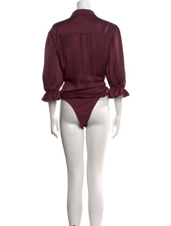 Ramy Brook Satin Mock Neck Bodysuit