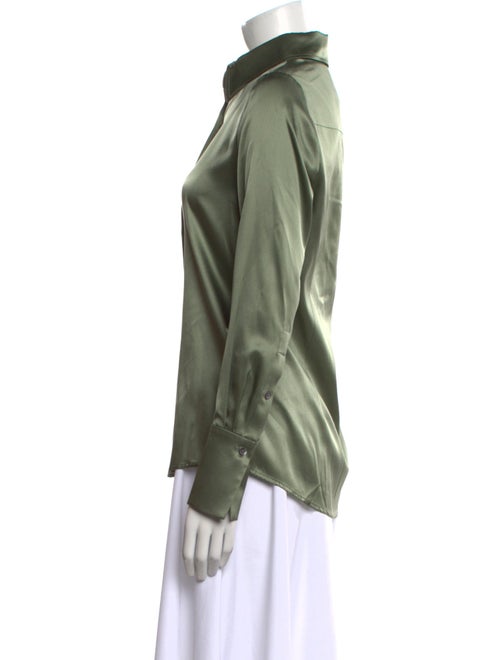 Ramy Brook Satin Long Sleeve Button-Up Top